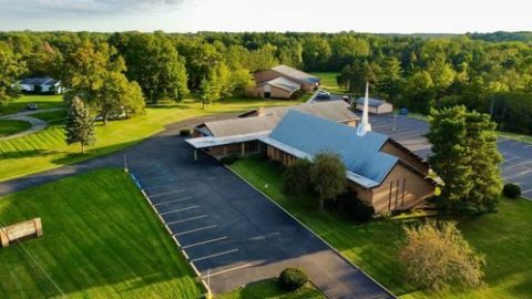 Drone Shot of the Current First Flint Church