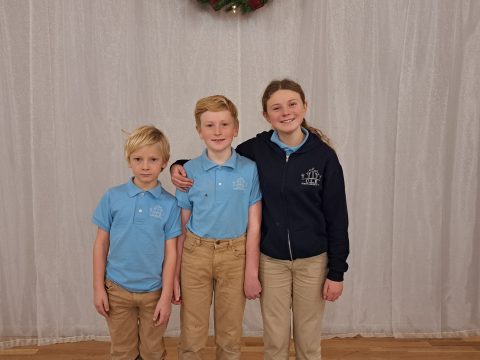From left to right: Birch, Brooks, and Aspen have all decided to participate in Bible studies after attending the Cedar Lake Elementary school.